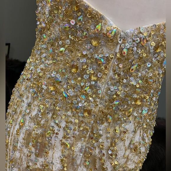 Stunning Custom Heavily Jeweled Mermaid Gown/All-over Crystal Beads & Sequins - Picture 15 of 17